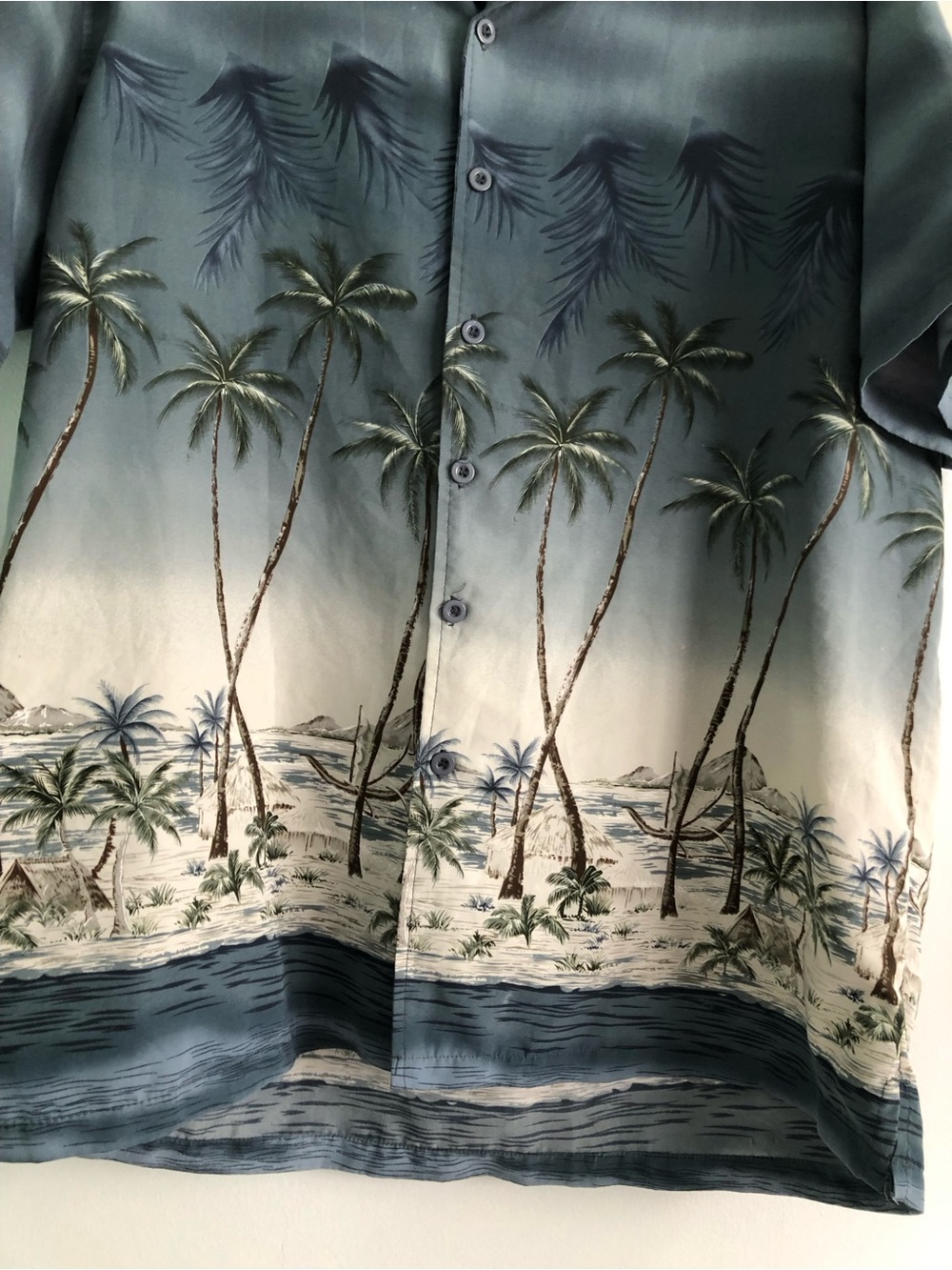 Vintage Y2K Hawaiian Collection Coastal Palm Short Sleeve Button-Down Shirt - Picture 4 of 8